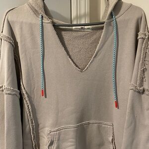 NWOT NATURAL LIFE HOODIE khaki color Distressed. Nice weight to it